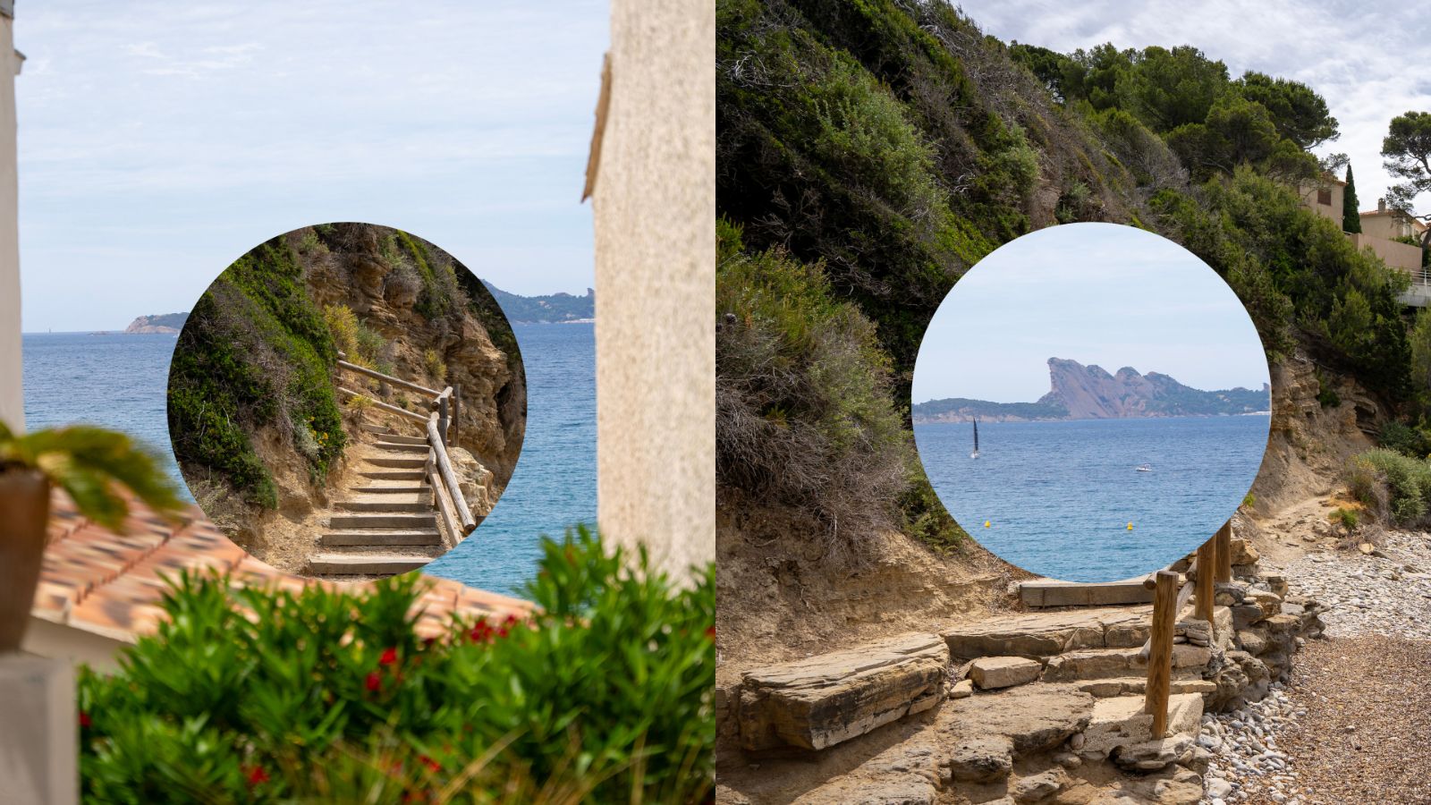 Le sentier du littoral et la pointe rocheuse face à la mer